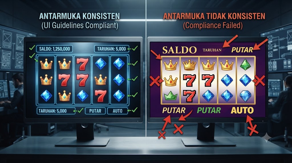 Strategi mengevaluasi konsistensi desain antarmuka slot