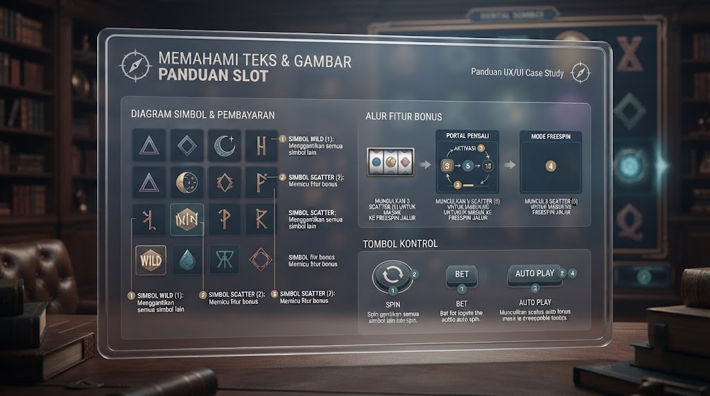 Kajian desain halaman simbol dalam menu informasi permainan